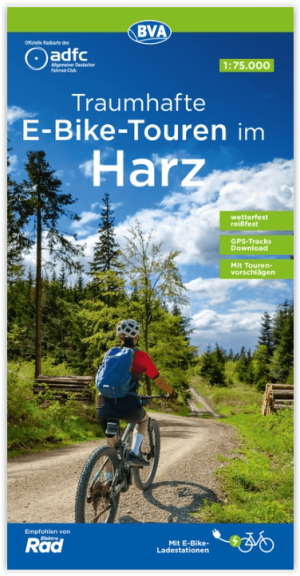 Fietskaart Regionalkarte Harz E-Bike touren - BVA-Bikemedia