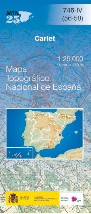 Wandelkaart 00746.4 Carlet, Valencia, Valencia Spanje - CNIG