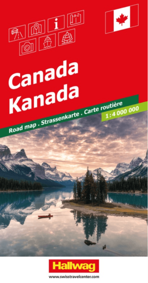 Landkaart Wegenkaart Road Map Canada - Hallwag