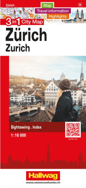Stadskaart Plattegrond Zurich 3 in 1 CityMap - Hallwag
