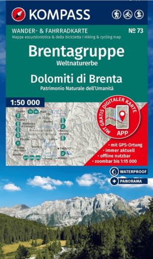 Wandelkaart 73 Dolomiti di Brenta - Kompass