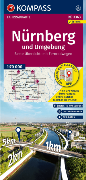 Fietskaart 3343 Nürnberg & Umgebung - Kompass
