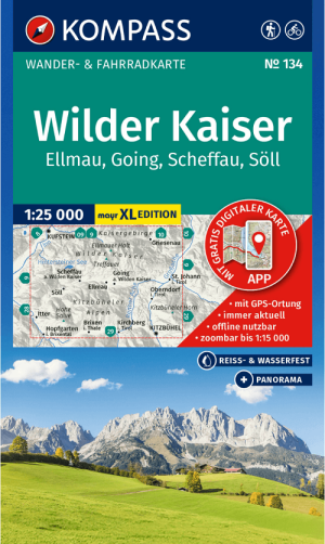 Wanderkaart 134 Wilder Kaiser- Ellmau- Going- Scheffau - Kompass
