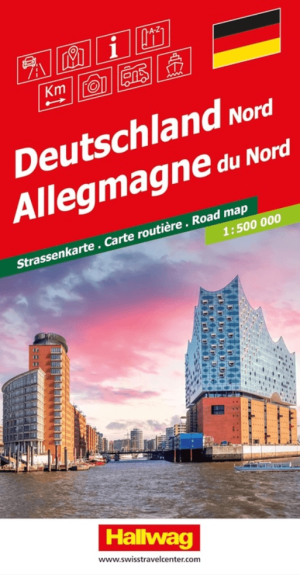 Landkaart Wegenkaart Road Map Duitsland Noord - Hallwag