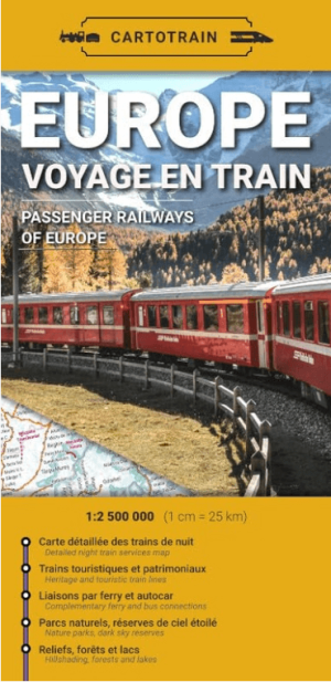 Spoorwegenkaart Europe - Voyage en train - Cartotrain
