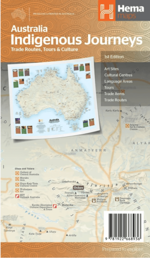 Landkaart Wegenkaart Australië Indigenous Journeys Map - Hema Map