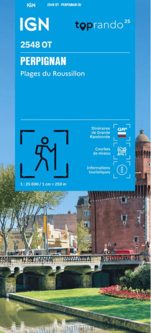 Wandelkaart 2548 OT Perpignan & Plages du Roussillon - IGN
