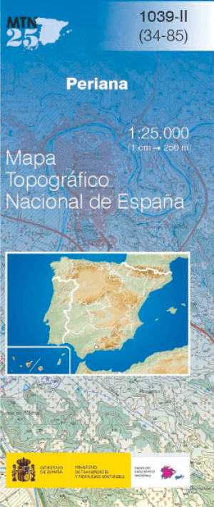Wandelkaart 001039.2 Periana, Malaga Andalusië Spanje - CNIG