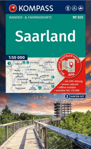 Wandelkaart 825 Saarland 2-set - Kompass