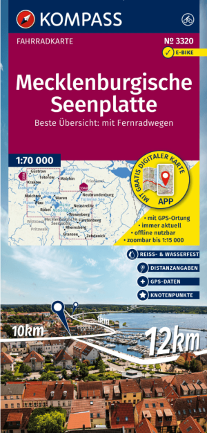 Fietskaart 3320 Mecklenburgische Seenplatte - Kompass