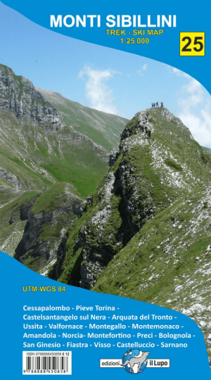 Wandelkaart 25 Monti Sibillini Abruzzen - Edizione Il Lupo