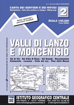 Wandelkaart 02 Valli di Lanzo e Moncenisio - CGI