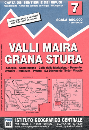 Wandelkaart 07 Valli Maira, grana e stura - CGI