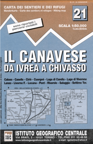 Wandelkaart 21 Il Canavese da Ivrea a Chivasso - IGC