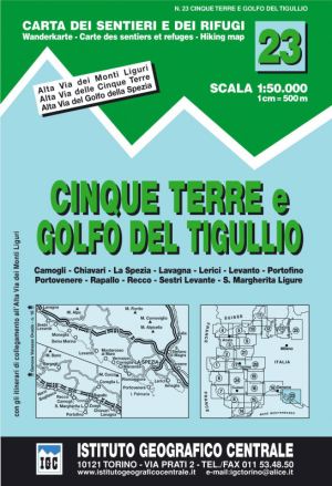 Wandelkaart 23 Cinque Terre e Golfo del Tigullio - IGC