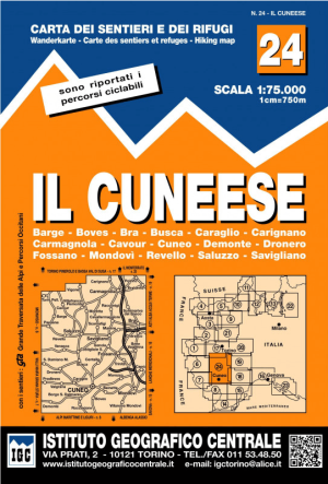 Wandelkaart 24 Il Cuneese & Cuneo - IGC