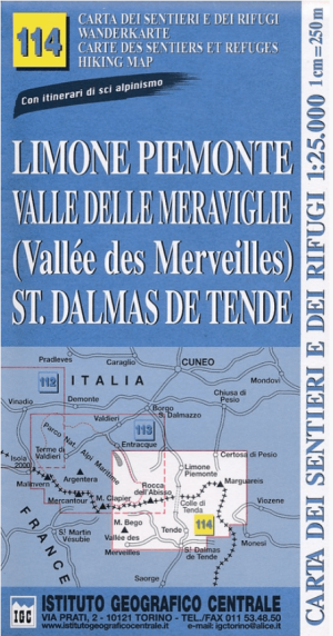 Wandelkaart 114 Limone Piemonte & Valle Delle Meraviglie - IGC