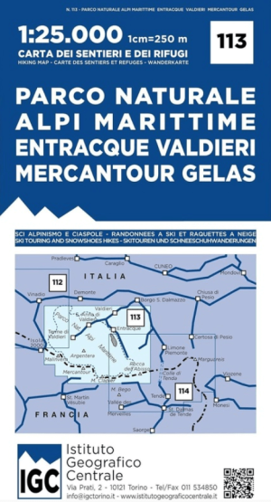 Wandelkaart 113 PN Alpi Marittime & NP Mercantour - IGC
