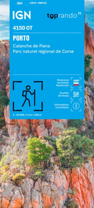 Wandelkaart 4150 OT Porto, Calanche de Piana & PNR de Corse - IGN