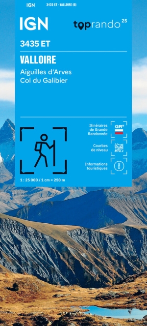 Wandelkaart 3435 ET Valloire & Aiguilles d'Arves - IGN