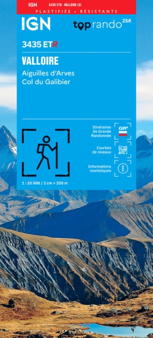 Wandelkaart 3435 ET(R) Valloire & Aiguilles d'Arves - IGN