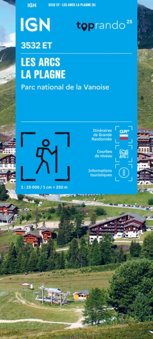 Wandelkaart 3532 ET Les Arcs, La Plagne & PN de la Vanoise - IGN