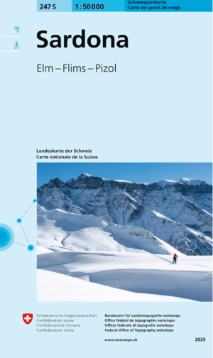 Skikaart 247 S Sardona Ski - Swisstopo