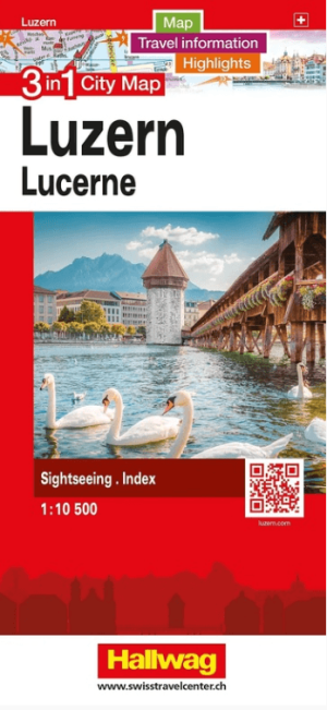 Stadskaart Plattegrond Luzern Zwitserland 3 in 1 CityMap- Hallwag
