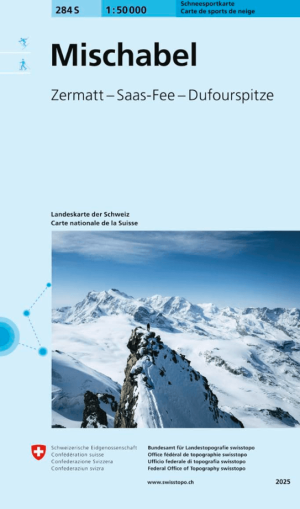 Skikaart 284 S Mischabel & Zermatt Ski - Swisstopo