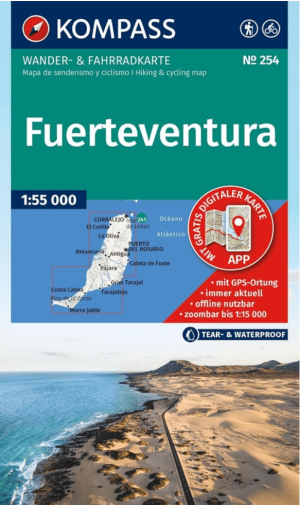 Wandelkaart 254 Fuerteventura Canarische eilanden - Kompass