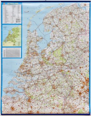 Planokaart Nederland geplastificeerd met latjes - Falkplan