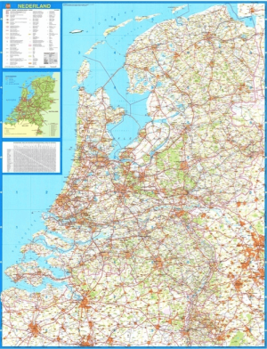 Planokaart Nederland geplastificeerd - Falkplan