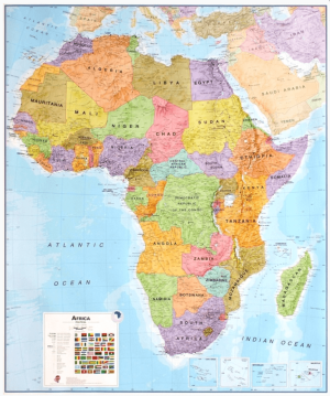 Plano Politieke Wandkaart Afrika 100 x 120 - Lovell Johns