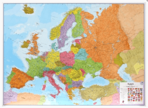 Plano Politieke Wandkaart Europa GROOT 170 x 124 - Lovell Johns