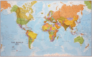 Plano Politieke Wereldwandkaart GROOT 196 x 120 - Lovell Johns