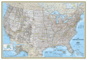 Plano Politieke Wandkaart USA 110 x 77 cm - Nat Geo