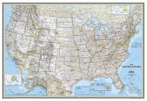 Plano Politieke Wandkaart USA GROOT 178 x 124 cm - Nat Geo