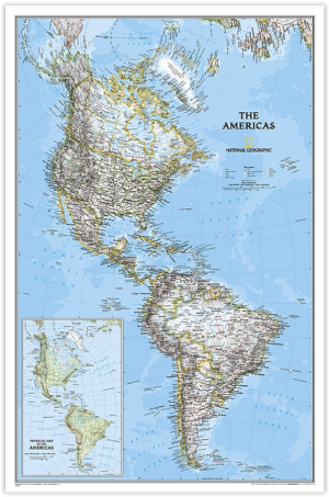 Plano Politieke Wandkaart Amerika Noord + Zuid 60 x 94 - Nat Geo
