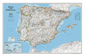 Plano Politieke Wandkaart Spanje & Portugal 83 x 55 cm - Nat Geo