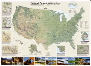 Plano Wandkaart Nationale Parken USA 107 x 76 cm - Nat Geo