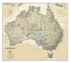 Plano Politiek & Antieke Wandkaart Australië 77 x 69 cm - Nat Geo