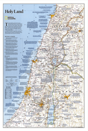 Plano Wandkaart Holy Land 53 x 80 - Nat Geo