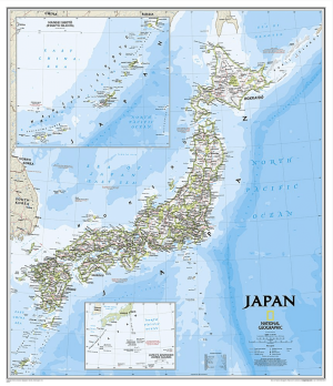 Plano Wandkaart Japan 63 x 74 cm - Nat Geo