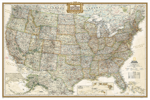 Plano Politiek & Antieke Wandkaart USA 91 x 61 cm - Nat Geo