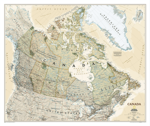 Plano Antieke Wandkaart Canada 97 x 82 cm - Nat Geo