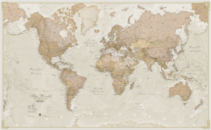Plano Antieke Wereldwandkaart 136 x 84 - Lovell Johns