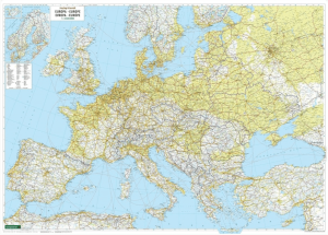 Plano Wandkaart Europa fysisch GROOT - 170 x 121 cm - F&B