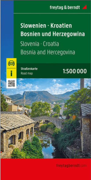 Landkaart Wegenkaart Slovenië, Kroatië & Bosnië-Herzegovina F&B