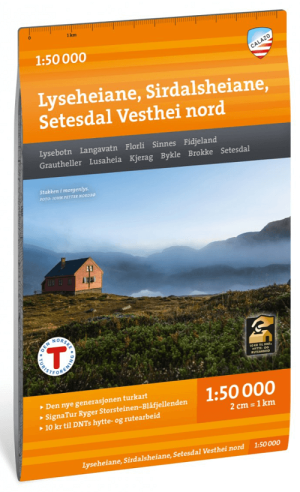 Wandelkaart Tourkaart 236 Lyseheiane, Sirdalsheiane & Setesdal Vesthei nord