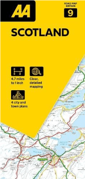 Landkaart Wegenkaart 09 Schotland - AA Road Map